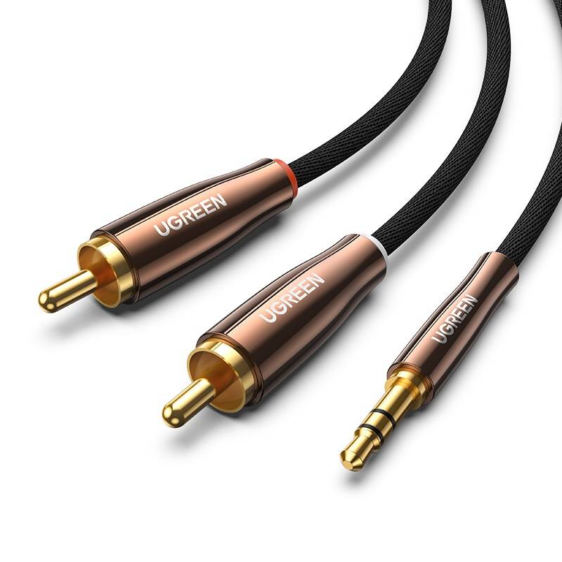 2x RCA kabel UGREEN AV170 (Cinch) jack 3.5mm, 2m (crni)