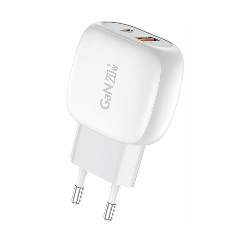 Foneng EU41 USB-C+USB-A 20W mrežni punjač (bijeli)