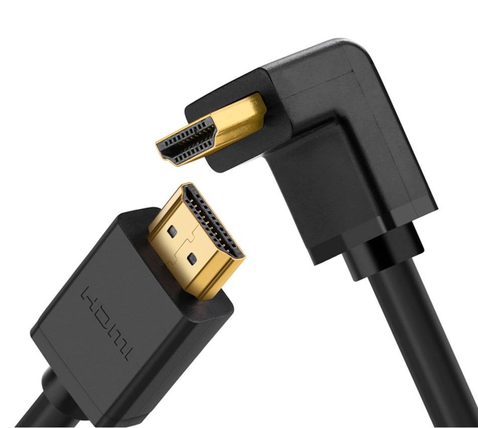 UGREEN HD103 kabel HDMI na HDMI kut, 4K, 1m (crni) (paket od 5 komada)