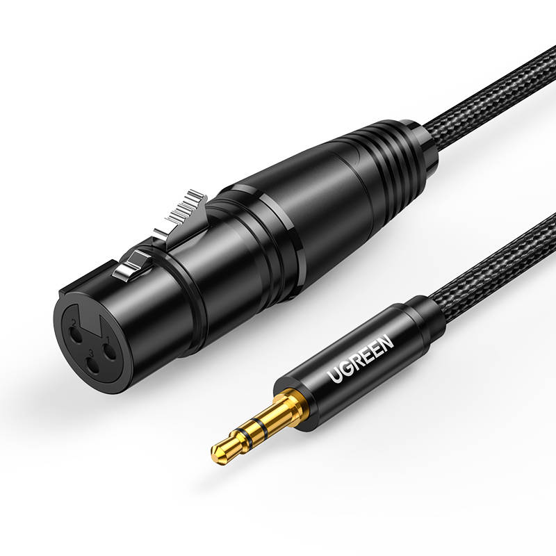 Kabel XLR na utičnicu UGREEN AV182 3.5mm AUX 1m (crni)