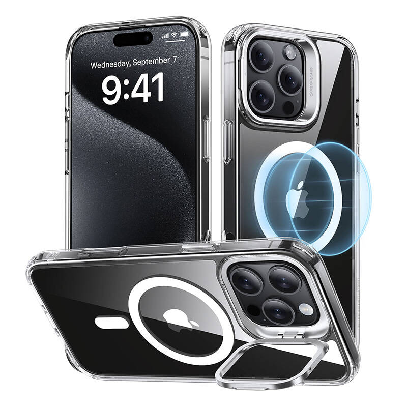 ESR Classic Hybrid (HaloLock) maska ​​sa postoljem za iPhone 16 Pro Max (prozirna)