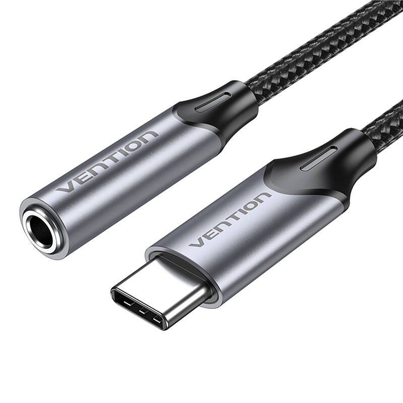 Vention BGMHA USB-C muški na 3,5 mm priključak 0,1 M adapter (sivo)