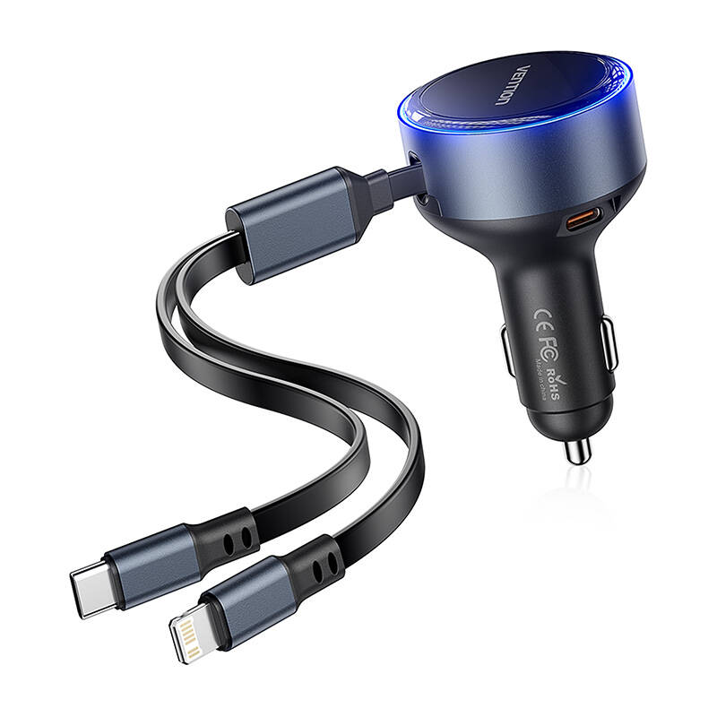 Vention FFOB0 USB-C auto punjač + USB-C/Lightning 30W kabel