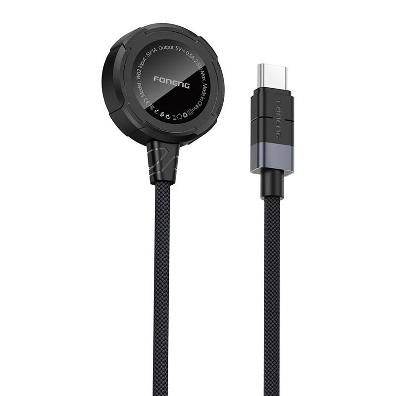 Foneng W02 bežični punjač za Apple Watch 2.5W, 1m (crni) (paket od 5 komada)