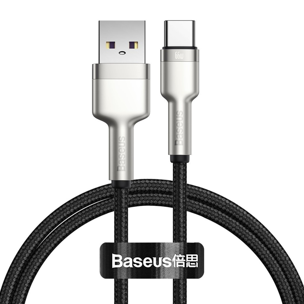 USB kabel za USB-C Baseus Cafule, 66W, 1m (crni) (paket od 5 komada)