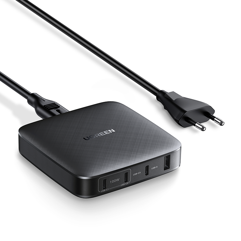 Zidni punjač UGREEN CD226, USB QC3.0, 3x USB-C, 100W, PD (crni)