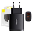 Punjač Baseus Compact Quick Charger, 2xUSB, USB-C, PD, 3A, 30W (czarna)