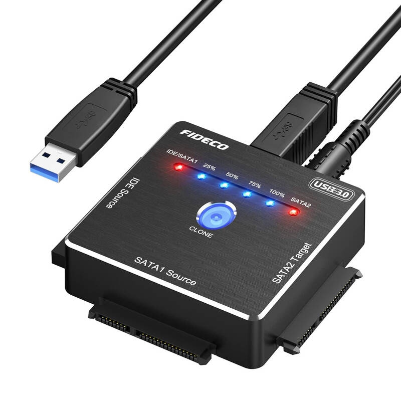 FIDECO PL06 HDD/SSD adapter s funkcijom kloniranja (USB 3.0, SATA/IDE)