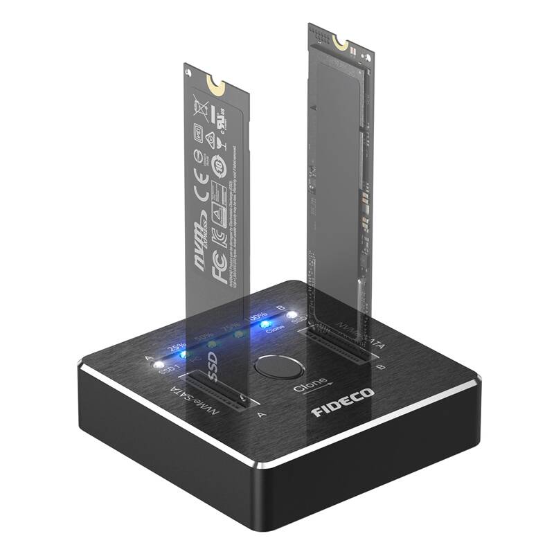 FIDECO M2288 SSD M.2 NVMe/SATA 20Gbps Docking/Cloning Station (USB 3.2, UASP, TRIM)