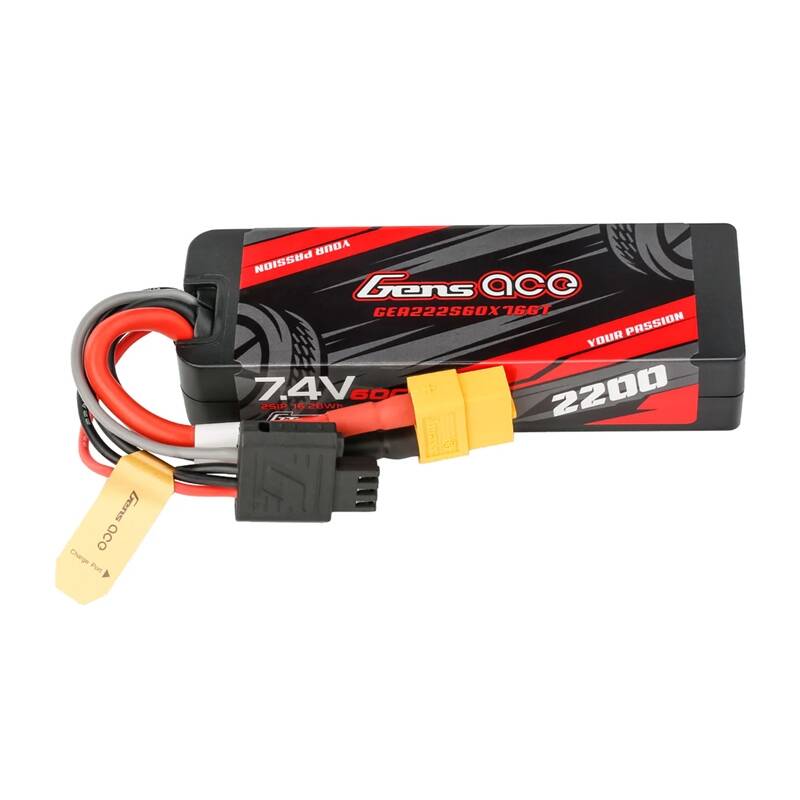 Baterija Lipo Gens ace G-Tech 2200 mAh 7,4 V 2S1P 60C GRP-76 s utikačem XT60