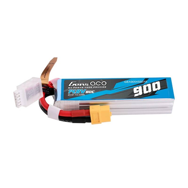 Lipo Gens Ace 900mAh 14.8V 80C 4S1P baterija s XT60 konektorom