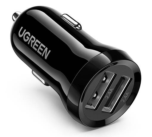 Auto punjač UGREEN ED018, 2x USB, 24W (crni)