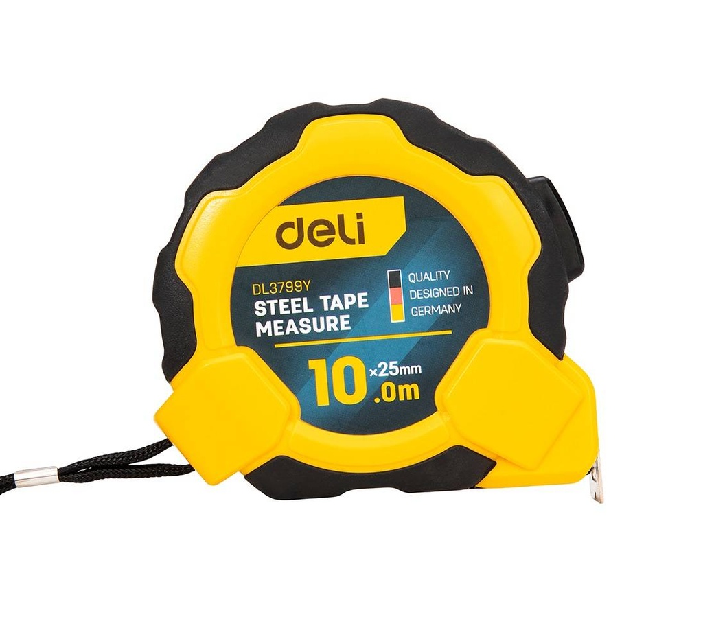 Čelična mjerna traka 10m/25mm Deli Tools EDL3799Y (žuta)