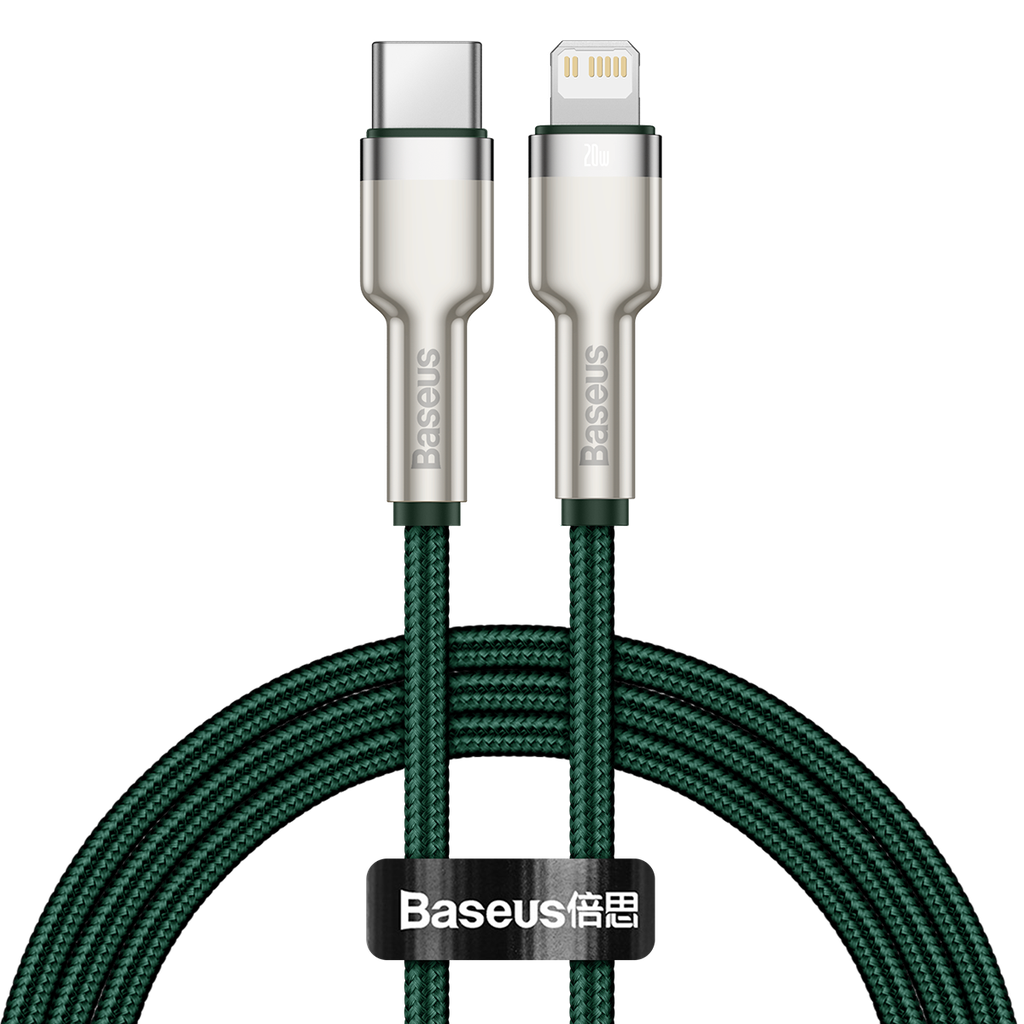 USB-C kabel za Lightning Baseus Cafule, PD, 20W, 1m (zeleni) (paket od 5 komada)