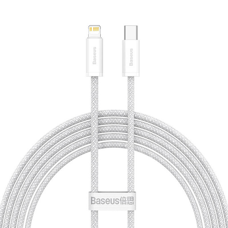 USB-C kabel za Lightning Baseus Dynamic Series, 20W, 2m (bijeli) (paket od 5 komada)