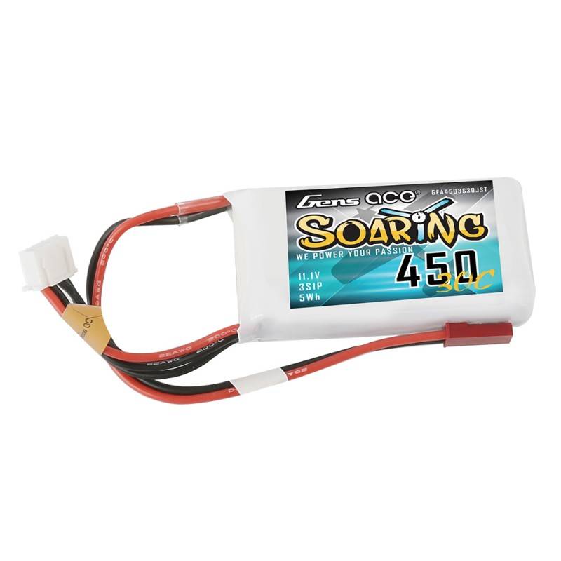 Baterija Gens Ace Soaring 450mAh 11.1V 30C 3S1P JST-SYP