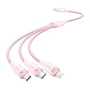 USB 2,0 A do 3-u-1 6A kabelska opcija ctrpg 1,5m (ružičasta)