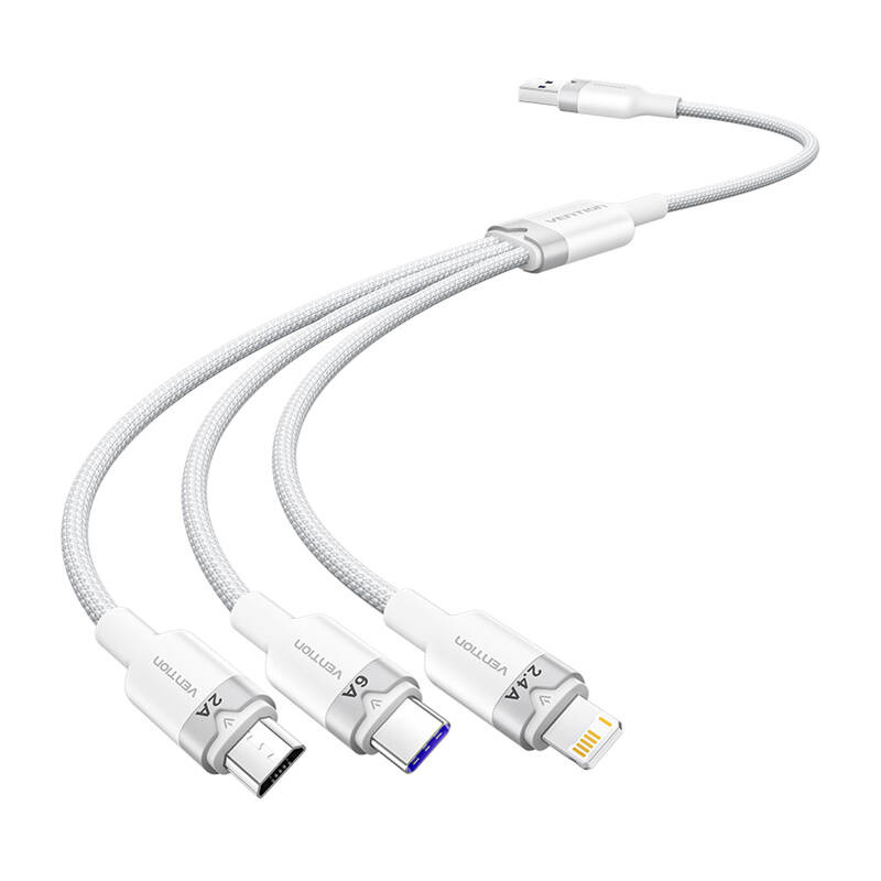 USB 2,0 A do 3-u-1 6A kabelska opcija ctrwg 1,5m (bijela)