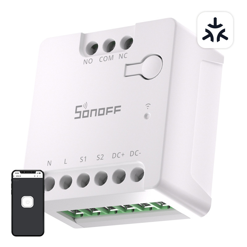 Sonoff Mini-D Smart WiFi Matter Switch (AC/DC 12-48V, suhi kontakt)