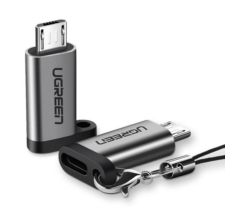 USB-C na mikro USB adapter UGREEN US282 (sivo) (paket od 5 komada)