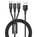 USB kabel 3u1 Baseus Rapid Series, USB na mikro USB / USB-C / Lightning, 3.5A, 1.2m (crni)