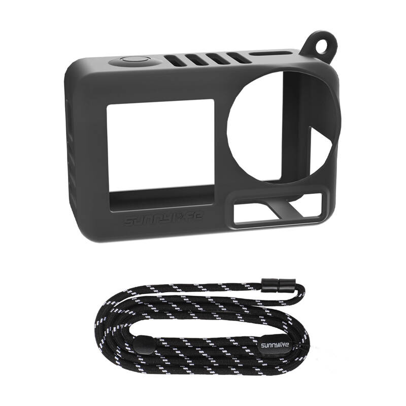 Sunnylife OA5-BHT885-D silikonski futrola s remenom za akciju 5 Pro (crna)