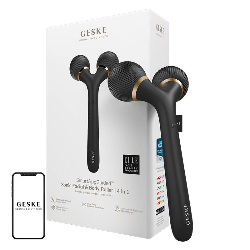 Geske 4-u-1 Sonic valjak za lice i tijelo s nanošenjem (siva)