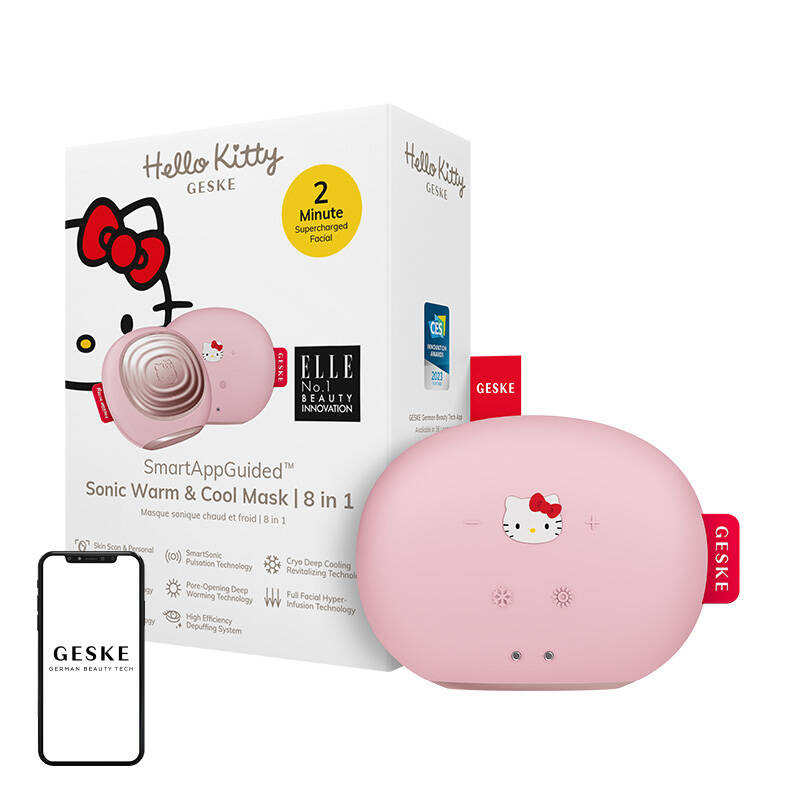 Sonic masažera lica topli i cool 8in1 geske s aplikacijom (hello kitty ružičasta)