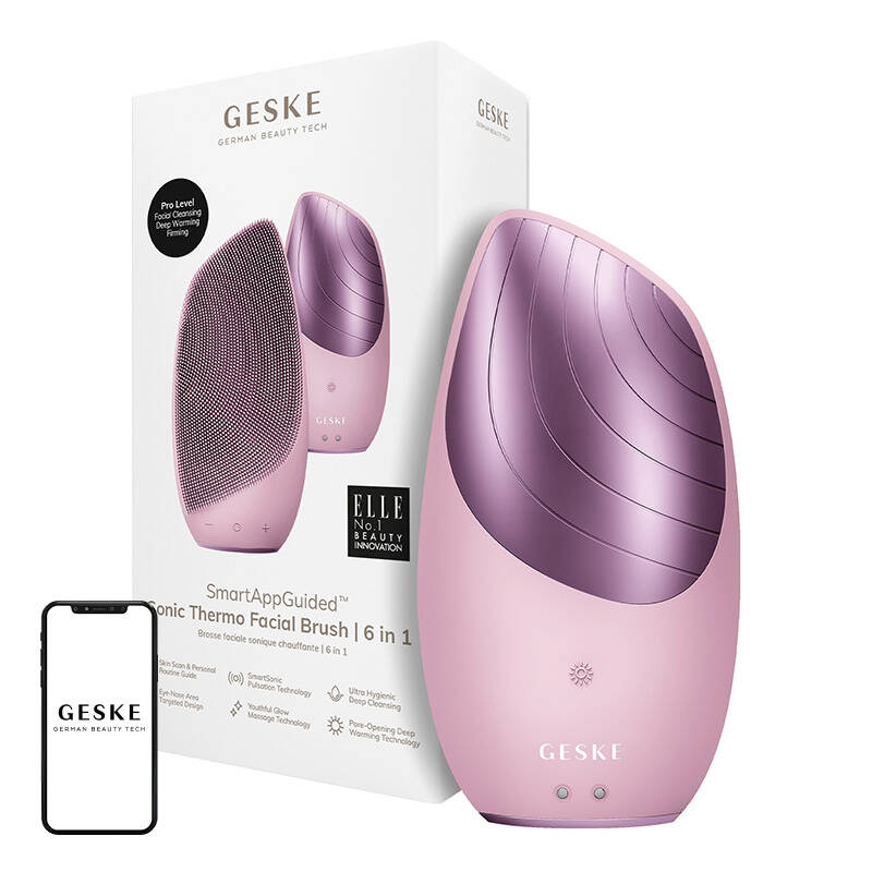 Sonic Thermo četkica za lice 6 u 1 Geske s aplikacijom (ružičasta)