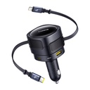 Baseus uživanje Max punjača automobila s USB-C+munjevitom kablovima i USB-A+USB-C portovima 90W crni