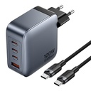 VENTION POWER CHARGER 3X USB-C, 1X USB-A, (100W/100W/30W/30W) (siva) s USB-C do USB-C kabela (1M) (crno)