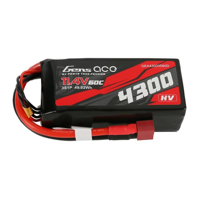 BatteryGens Ace 4300mAh 11.4V 60C 3S1P T-utikač