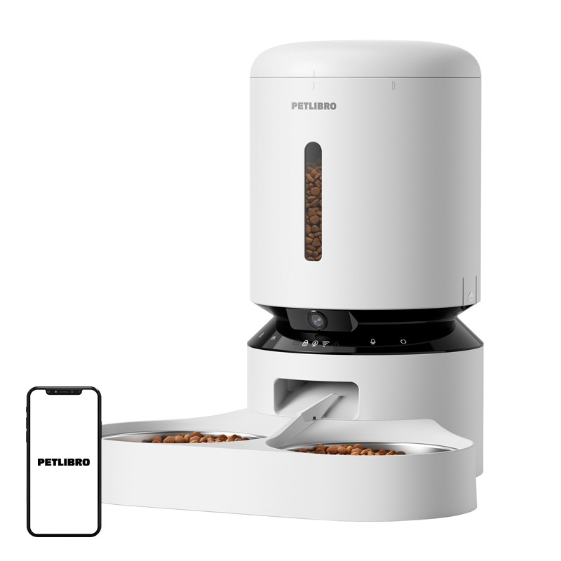 Petlibro Granary Camera Feed dozator s dvostrukom zdjelom, 5L (bijelo)