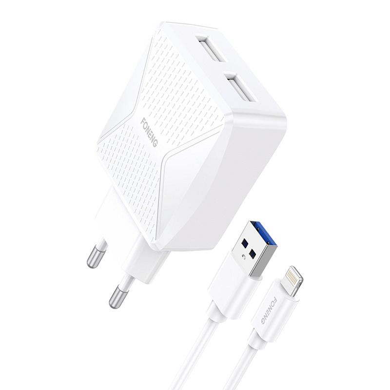 GAN FONENG EU50 punjač, 35W 2X USB-C TIPE-C do munje (bijelo)