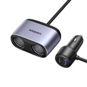 Auto punjač UGREEN CD252 sa dvije utičnice za upaljač, USB + USB-C, 120W (siv)