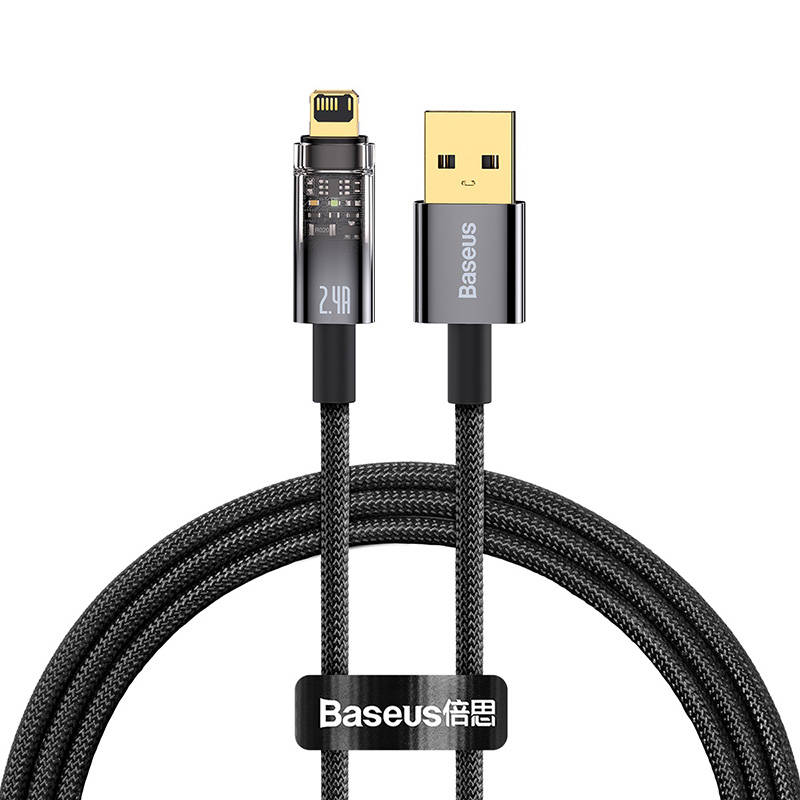 Baseus Explorer USB na Lightning kabel, 2.4A, 1m (crni)