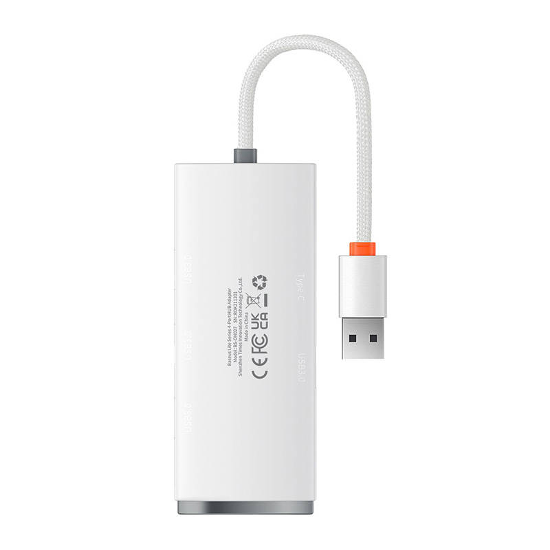 Baseus Lite Series Hub 4u1 USB na 4x USB 3.0, 25 cm (bijeli)