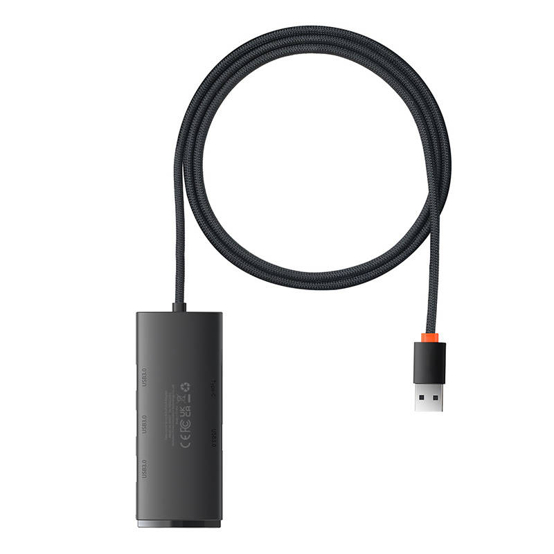 Hub 4u1 Baseus Lite Series USB na 4x USB 3.0, 1m (crni)