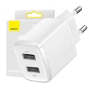 Kompaktni brzi punjač Baseus, 2x USB, 10,5 W (bijeli)