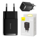 Kompaktni brzi punjač Baseus, 2x USB, 10,5 W (crni)