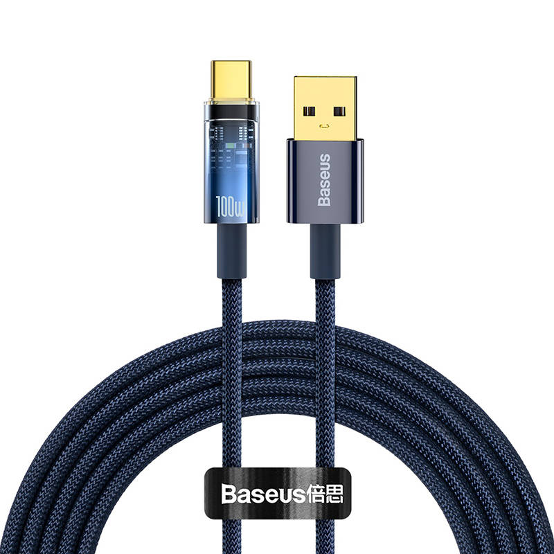 Baseus Explorer, USB na USB-C kabel, 100 W, 2 m (plavi)