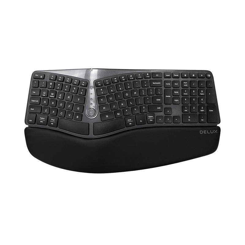 Bežična ergonomska tipkovnica Delux GM901D BT+2.4G (crna)