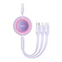 Baseus Bright Mirror 3, USB 3-u-1 kabel za mikro USB / USB-C / Lightning 66W / 2A 1.1m (ljubičasta)