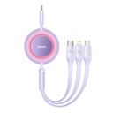 USB-C 3-u-1 kabel Baseus Bright Mirror 4 za mikro USB / USB-C / Lightning 100W / 3.5A 1.1m (ljubičasta)