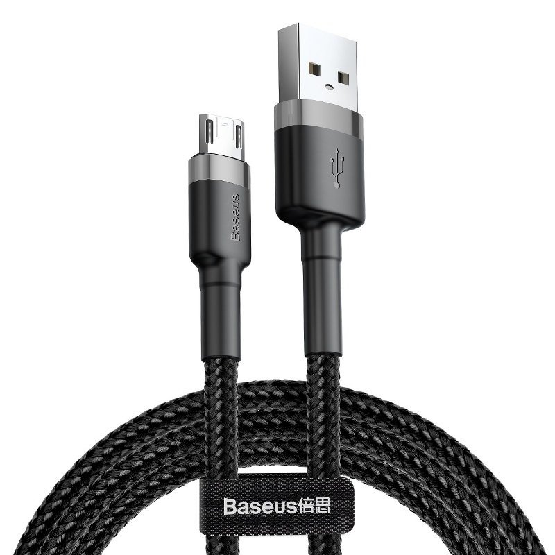 Baseus Cafule Micro USB kabel 2.4A 1m (sivo + crno) (paket od 5 komada)