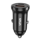 Auto punjač Vipfan C03, USB + USB-C, 20W, PD + QC 3.0 (crni)