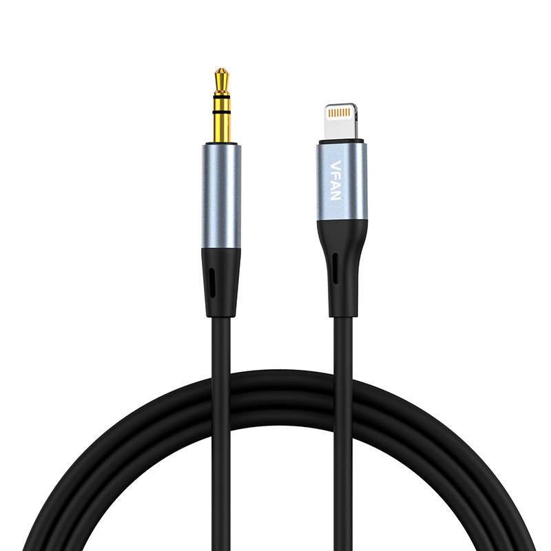 Kabel Vipfan L05 Lightning na mini jack 3.5mm AUX, 1m (sivo)