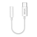 Kabel Vipfan L08 USB-C na mini jack 3.5mm AUX, 10cm (bijeli)