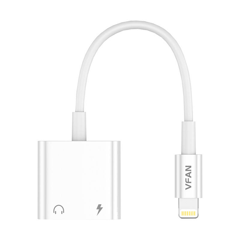 Kabel Vipfan L10 Lightning to Lightning + mini jack 3,5 mm AUX, 10 cm (bijeli)