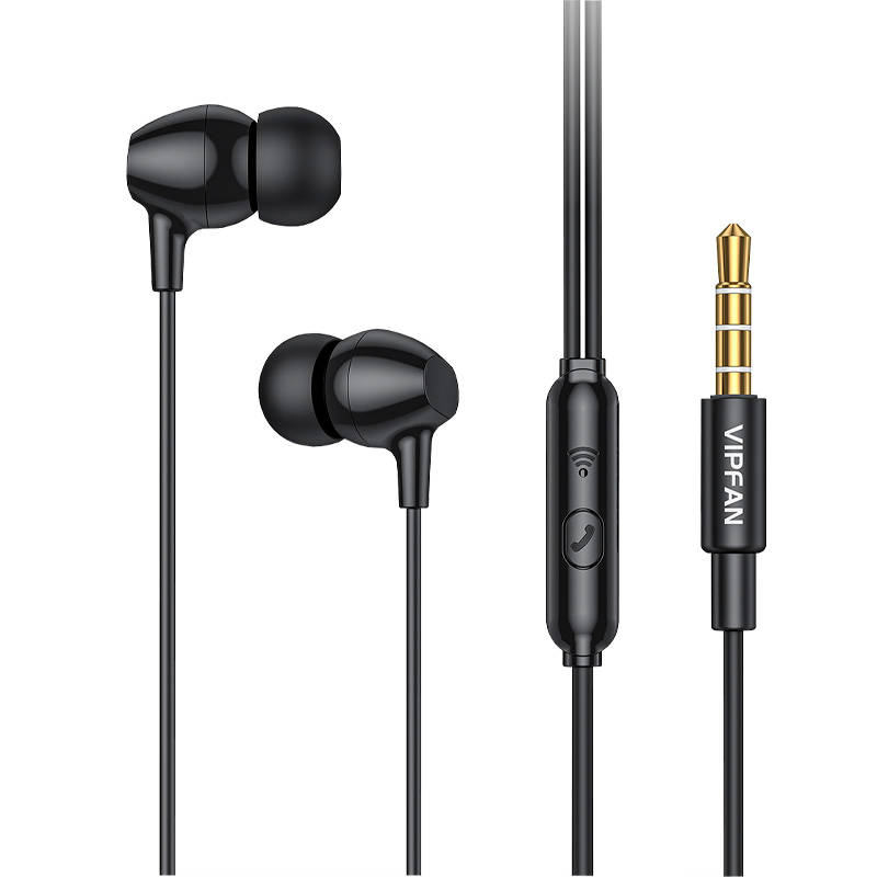 Žičane in-ear slušalice Vipfan M16, 3.5mm jack, 1m (crne)